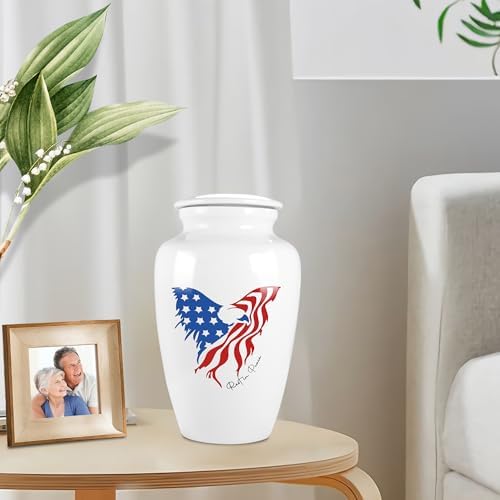 SOITIS White Urns with National Flag for Human Ashes