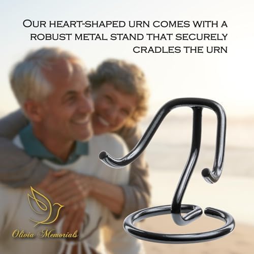 Small Heart Shaped Urn for Ashes with Cross