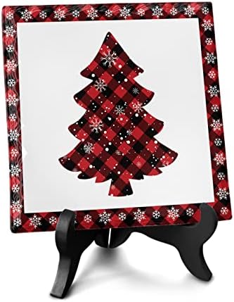 Christmas Decorative Desk Plaque with Wooden Stand