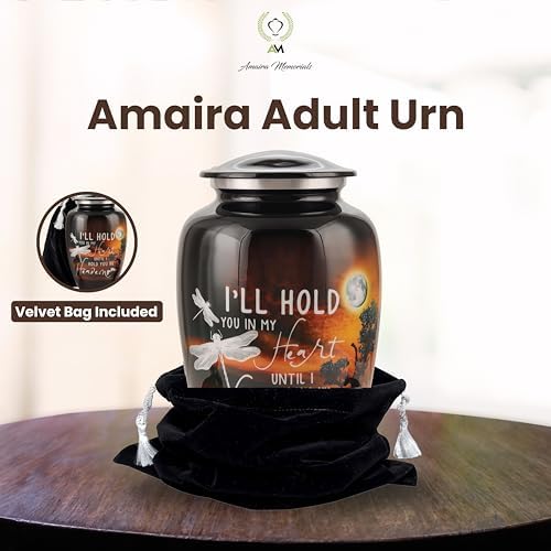 Amaira Memorials Moonlight Black Urn For Ashes - 200 Lbs