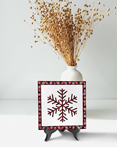 Wooden Stand Desk Plaque with Christmas Design