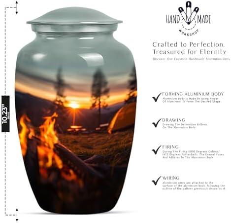Elegant Sunset Gray Urn Set 2-Piece Cremation Memorial Urns