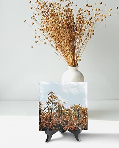 Fall Maple Tree Desk Decor with Wooden Stand