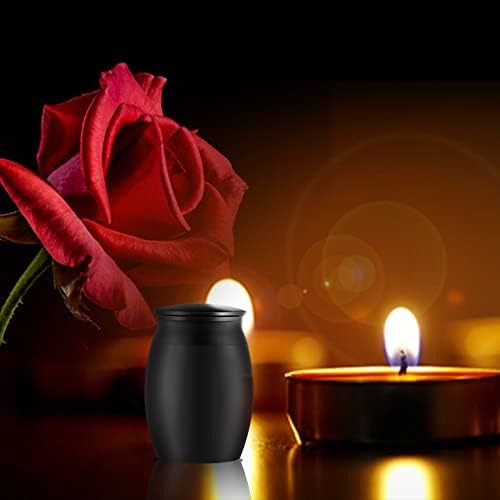 Super Small Urn for Human Ashes 16 Inch Black Cremation Urn