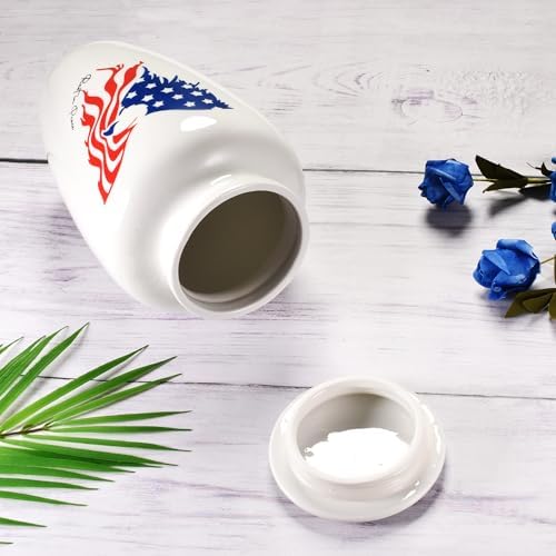 SOITIS White Urns with National Flag for Human Ashes