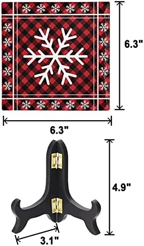 Christmas Snowflake Decorative Desk Plaque with Wooden Stand