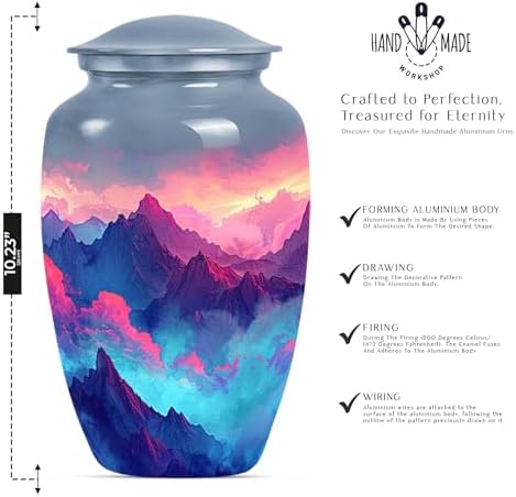 Gray Marble Cremation Urn for Human Ashes