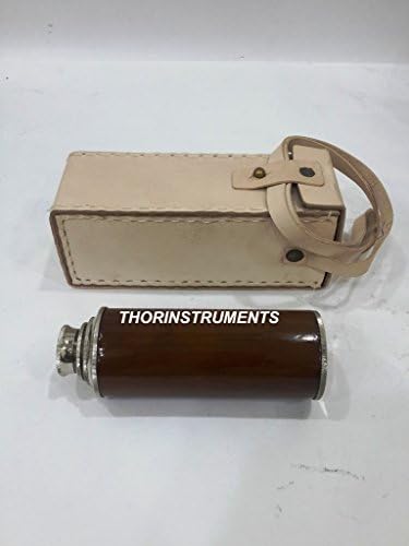Vintage Nautical Spyglass Telescope with Leather Case Decor