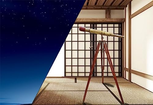 Vintage Royal Moon Arc Telescope with Brown Leather and Brass Finish