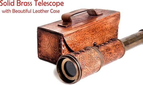 Astitv Antique Decor Spyglass Telescope 17 Inch Brass Push Pull
