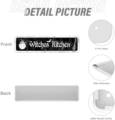 Halloween Witches Kitchen Decor Metal Plaque 4x16 Inches Black