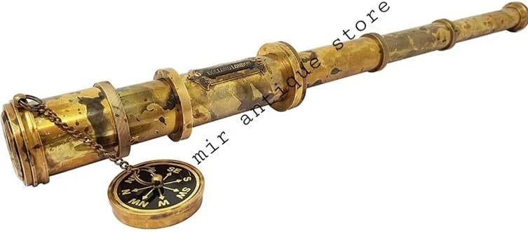 Crafted Antique Solid Brass Telescope Spyglass - Vintage Maritime Decor
