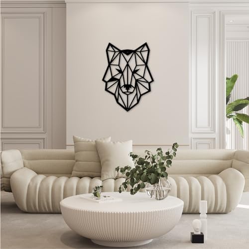 CatTerranM Wolf Metal Sign 12in Black