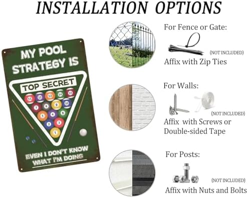 DZQUY Billiard Room Decor Tin Sign 8x12 Inches