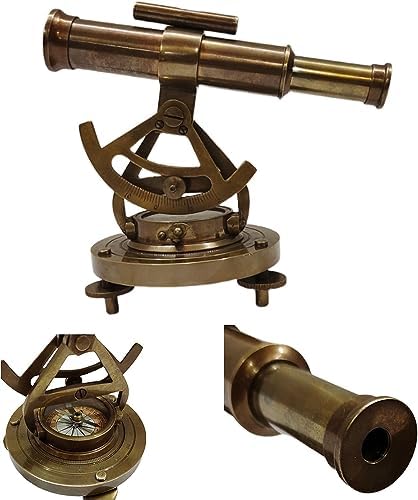 Antique Brass Alidade Compass Telescope for Home Decor