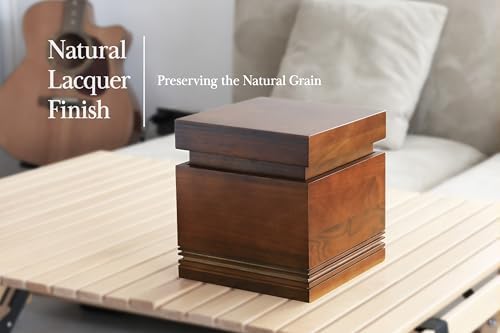Evergreen Memorials Handcrafted Walnut Urn for Human Ashes