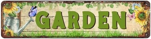 Vintage Garden Themed Decorative Tin Sign 16x4 Inch