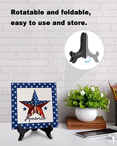 Independence Day Decorative Ceramic Table Plaque with Wooden Stand