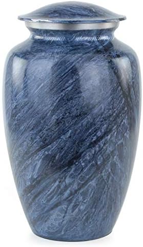 11 Inch Premium Aluminum Cremation Urn Hastas Grey