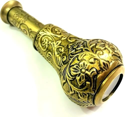 Antique Brass Pirate Telescope with Leather Box
