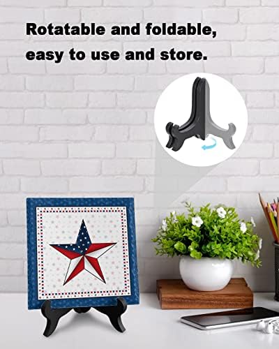 Independence Day Stars Ceramic Desk Plaque with Wooden Stand 1