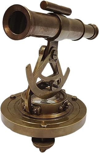 Antique Brass Alidade Compass Telescope for Home Decor