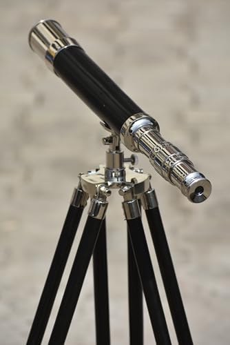 Nickel Brass Griffith Astro Telescope with Wooden Tripod Stand
