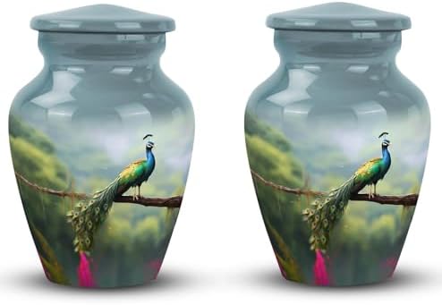 Peacock Design Cremation Urns - 3Inch Ashes Urns Pack of 4