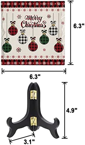 Christmas Desk Decor with Wooden Stand Plaque