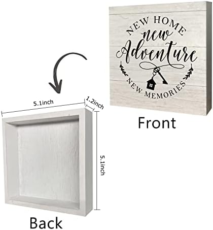 KEUSPI Rustic Wood Block Sign for Home Office Decor