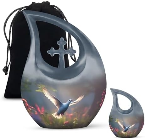 Dove Bird Urn Set - Large Adult Urn Small Keepsake