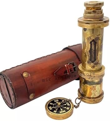 Crafted Antique Solid Brass Telescope Spyglass - Vintage Maritime Decor