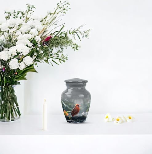 MUKTIVE Cardinal Urns for Human Ashes Mini Set of 2 Gray Decorative Classic