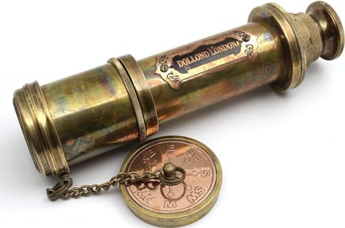 16 Inches Antique Brass Commando Telescope in Leather Box