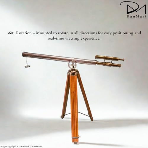 Victorian Antique Telescope Brass Wooden Stand