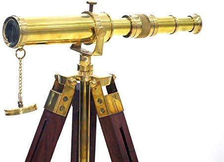 Nautical Brass Telescope with Tripod Stand Vintage Decor