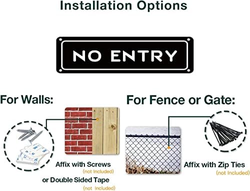 KONEDMIX 4x16 Inch No Entry Metal Sign