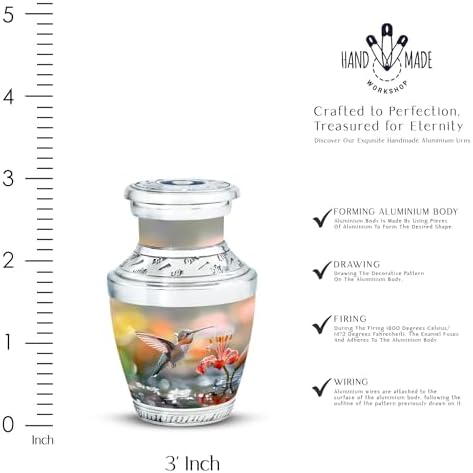 Elegant Hummingbird Urn Set of 4 - 3 Inch Ashes Urns