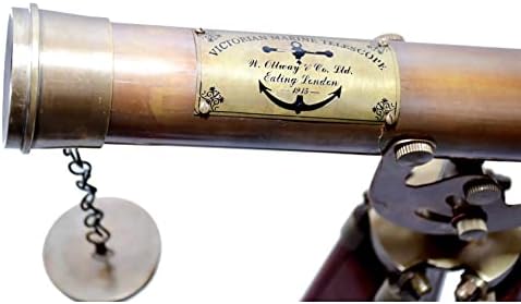 Vintage Brass Telescope Floor Standing Nautical Decor