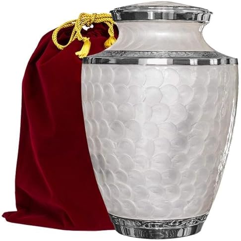 Trupoint Memorials Cremation Urns for Human Ashes Large Opal with Silver Lining