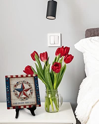 Barn Star Decorative Desk Plaque with Wooden Stand