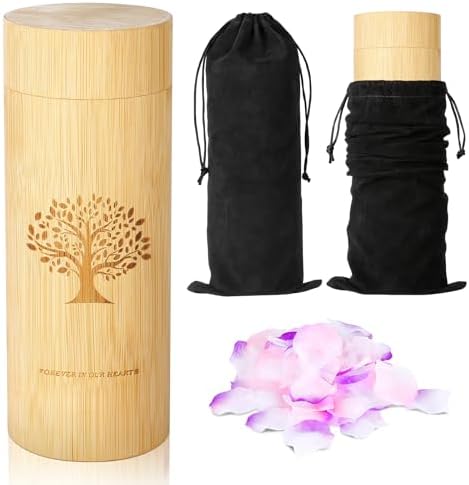 Bamboo Scattering Urn with Tree of Life Pattern