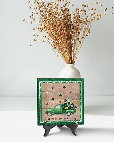 St Patricks Desk Decorative Ceramic Plaque with Wooden Stand