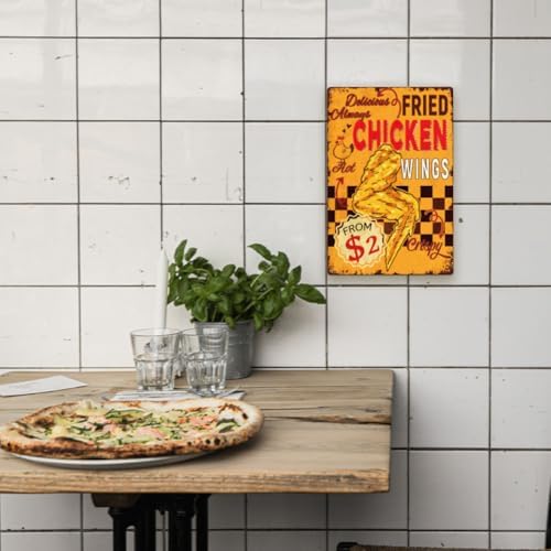 SUPERDANT Vintage Chicken Wings Metal Tin Sign 12x8in
