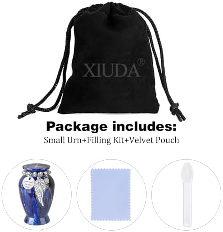 XIUDA Memorial Urns for Ashes with Angel Wing Charm