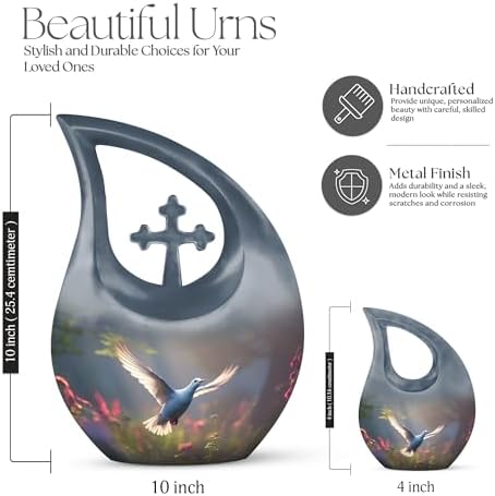 Dove Bird Urn Set - Large Adult Urn Small Keepsake