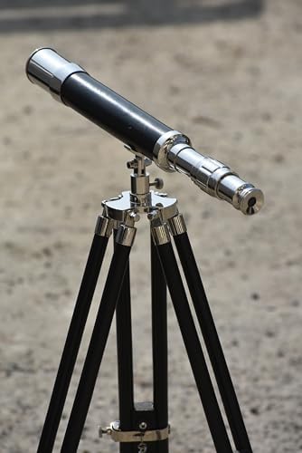 Nickel Brass Griffith Astro Telescope with Wooden Tripod Stand