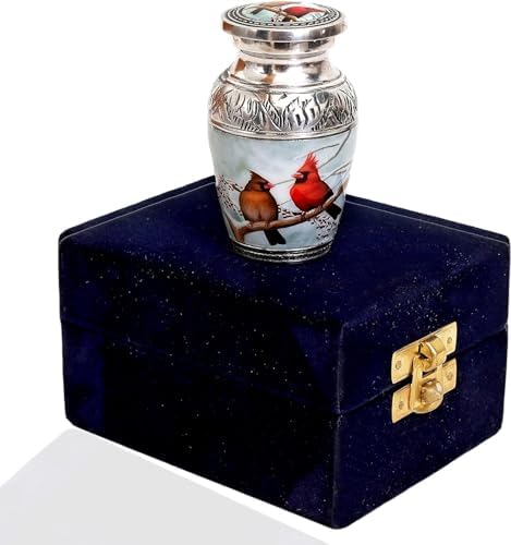 HLC Beautiful Small Cardinal Couple Urn - Memorial for Human Ashes