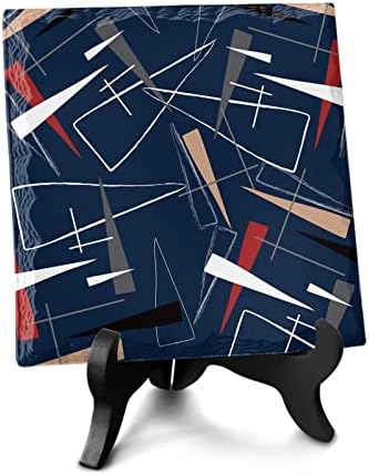 Geometric Blue Desk Decor with Wooden Stand