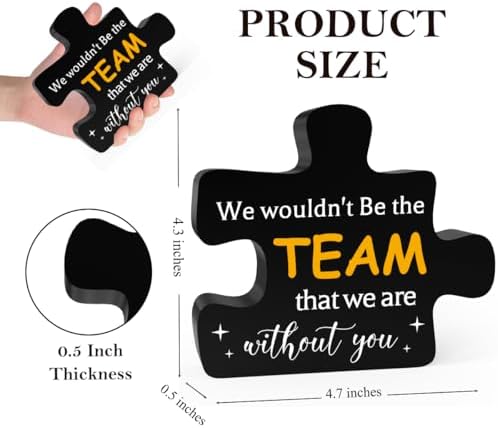 Rustic Black Acrylic Team Decor Sign Puzzle for Home Office Desk Shelf Decoration Coworker Gift